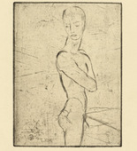 Wilhelm Lehmbruck. Young Man, Half Nude, Turning (Jünglings-Halbakt, sich umwendend). (1911, printed 1920)