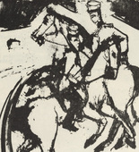 Ernst Ludwig Kirchner. In the Barracks Yard (Auf dem Kasernenhof) (plate, folio 30 verso) from the periodical Der Bildermann, vol. 1, no. 15 (Nov 1916). 1916