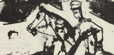 Ernst Ludwig Kirchner. In the Barracks Yard (Auf dem Kasernenhof) (plate, folio 30 verso) from the periodical Der Bildermann, vol. 1, no. 15 (Nov 1916). 1916
