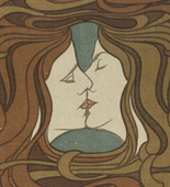 Peter Behrens. The Kiss (Der Kuss) (plate, facing page 116) from the periodical Pan, vol. IV, no. 2 (Jul-Aug-Sept 1898). (1898)