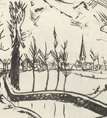 Erich Heckel. Near Ghent (Bei Gent) (plate, folio 31) from the periodical Der Bildermann, vol. 1, no. 15 (Nov 1916). 1916