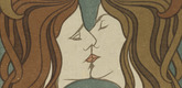 Peter Behrens. The Kiss (Der Kuss) (plate, facing page 116) from the periodical Pan, vol. IV, no. 2 (Jul-Aug-Sept 1898). (1898)