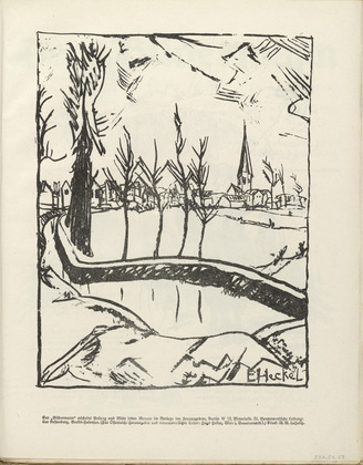 Erich Heckel. Near Ghent (Bei Gent) (plate, folio 31) from the periodical Der Bildermann, vol. 1, no. 15 (Nov 1916). 1916