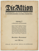 Die Aktion, vol. 4, no. 1. January 3, 1914