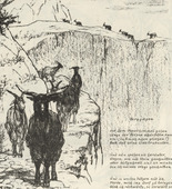 August Gaul. Mountain Goats (Bergziegen) (border, folio 31 verso) from the periodical Der Bildermann, vol. 1, no. 15 (Nov 1916). 1916