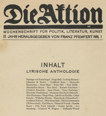 Die Aktion, vol. 4, no. 1. January 3, 1914