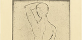 Wilhelm Lehmbruck. Female Nude from the Back, Looking Out (Weiblicher Rückenakt, ausschauend). (1911)