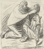 Ernst Barlach. Blessed are the Merciful (Selig sind die Barmherzigen) (plate, folio 32 verso) from the periodical Der Bildermann, vol. 1, no. 16 (Nov 1916). 1916