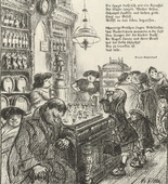 Heinrich Zille. Schnapps Saloon (Schnapsdestille) (plate, folio 33) from the periodical Der Bildermann, vol. 1, no. 16 (November 1916). 1916