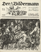 Oskar Kokoschka. The Last Supper (Das Abendmahl) (front cover, folio 34) from the periodical Der Bildermann, vol. 1, no. 17 (Dec 1916). 1916