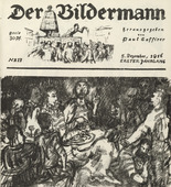 Oskar Kokoschka. The Last Supper (Das Abendmahl) (front cover, folio 34) from the periodical Der Bildermann, vol. 1, no. 17 (Dec 1916). 1916