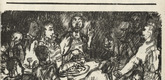 Oskar Kokoschka. The Last Supper (Das Abendmahl) (front cover, folio 34) from the periodical Der Bildermann, vol. 1, no. 17 (Dec 1916). 1916