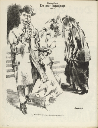 Ottomar Starke. The New Society: Plate 6 (Die neue Gesellschaft: Blatt 6) (plate, folio 34 verso) from the periodical Der Bildermann, vol. 1, no. 17 (December 1916). (1916)