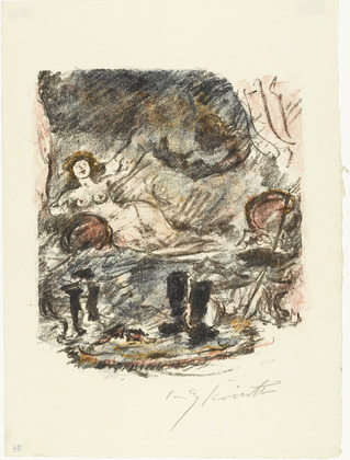 Lovis Corinth. Reunion with Aline, Now a Countess (Wiedervereinigung mit der zur Gräfin emporgestiegenen Aline) from The Queen of Golconda (Die Königin von Golkonde). (1920/21)
