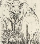 August Gaul. Christmas (Weihnacht) (plate, folio 36 verso) from the periodical Der Bildermann, vol. 1, no. 18 (Dec 1916). 1916