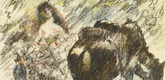 Lovis Corinth. Aline Gives the Thirsty Hunter a Drink (Aline gibt dem durstigen Jäger zu trinken) from The Queen of Golconda (Die Königin von Golkonde). (1920/21)