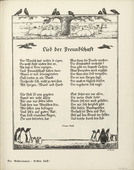 August Gaul. Untitled, illustration to Simon Dach's poem "Song of Friendship" (Lied der Freundschaft) (border, 1st song, folio 39) from the periodical Der Bildermann, supplement to vol. 1, no. 1 (Apr 1916). 1916