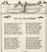 August Gaul. Untitled, illustration to Simon Dach's poem "Song of Friendship" (Lied der Freundschaft) (border, 1st song, folio 39) from the periodical Der Bildermann, supplement to vol. 1, no. 1 (Apr 1916). 1916