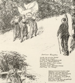 Max Liebermann. Untitled, illustration to Gottfried Keller's poem "Whitsuntide in Berlin" (Berliner Pfingsten) (border, 3rd song, folio 41) from the periodical Der Bildermann, supplement to vol. 1, no. 5 (Jun 1916). 1916