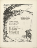 Josef Bato. Untitled, illustration to Wilhelm Hauff's poem "Dawn's Light" (Morgenrot, Morgenrot) (border, 6th song, folio 44) from the periodical Der Bildermann, supplement to vol. 1, no. 11 (Sep 1916). 1916