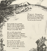 Josef Bato. Untitled, illustration to Wilhelm Hauff's poem "Dawn's Light" (Morgenrot, Morgenrot) (border, 6th song, folio 44) from the periodical Der Bildermann, supplement to vol. 1, no. 11 (Sep 1916). 1916