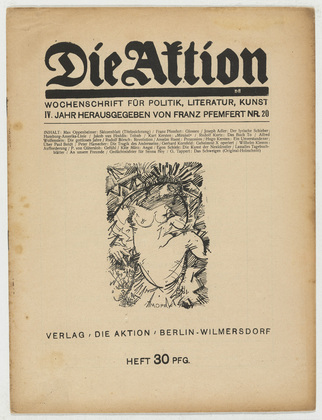 Georg Tappert. Die Aktion, vol. 4, no. 20. May 16, 1914