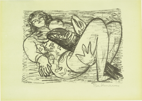 Max Beckmann. Woman with Fish (Frau mit Fisch) from the illustrated book Max Beckmann. (1948, published 1949)