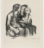Käthe Kollwitz. Two Chatting Women with Two Children (Zwei schwatzende Frauen mit zwei Kindern). (1930)