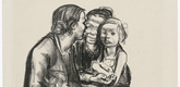 Käthe Kollwitz. Two Chatting Women with Two Children (Zwei schwatzende Frauen mit zwei Kindern). (1930)