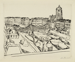 Max Beckmann. City View with "Eiserner Steg" (Stadtansicht mit Eisernem Steg). (1923, published 1924)