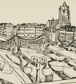 Max Beckmann. City View with "Eiserner Steg" (Stadtansicht mit Eisernem Steg). (1923, published 1924)