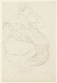 Gustav Klimt. Reclining Woman (Liegender Halbakt). (c. 1917)