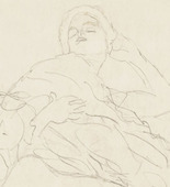 Gustav Klimt. Reclining Woman (Liegender Halbakt). (c. 1917)