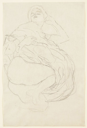 Gustav Klimt. Reclining Woman (Liegender Halbakt). (c. 1917)