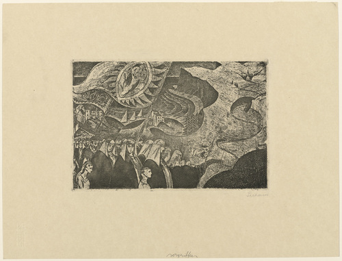 Paul Adolf Seehaus. Pilgrimage (Wallfahrt) from the periodical in portfolio form Die Schaffenden, vol. 1, no. 2. 1917 (executed 1916, published 1919)