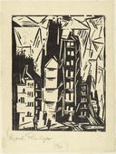 Lyonel Feininger. Houses in Old Paris (Pariser Häuser). 1919