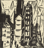Lyonel Feininger. Houses in Old Paris (Pariser Häuser). 1919