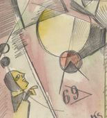 Kurt Schwitters. N Watercolor 1. (The Heart Goes from Sugar to Coffee) (N Aquarell 1. (Das Herz geht vom Zucker zum Kaffee)). 1919