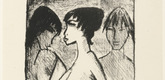 Otto Mueller. Half Nude Girl in Profile (in Front of a Picture) (Mädchen-Halbakt im Profil [vor einem Bild]). (1922)