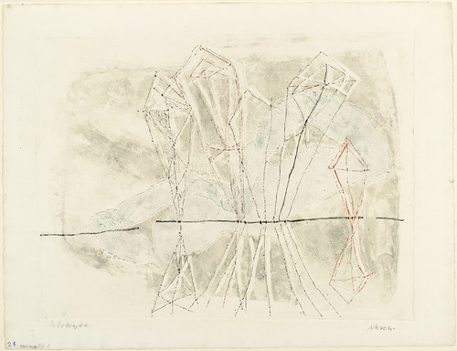 Rolf Nesch. Deathly Stillness (Totenstille) from the portfolio The Poems of Henrik Rytter (Zu den Gedichten von Henrik Rytter). (1937)