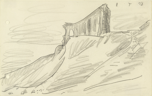 Lyonel Feininger. Ruins on the Cliff. 1928