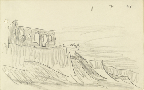 Lyonel Feininger. Ruin on the Cliff. 1928