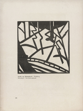 Jacoba van Heemskerck. Forest Track (Waldweg) (plate, p. 64) from Expressionismus: Die Kunstwende. 1918