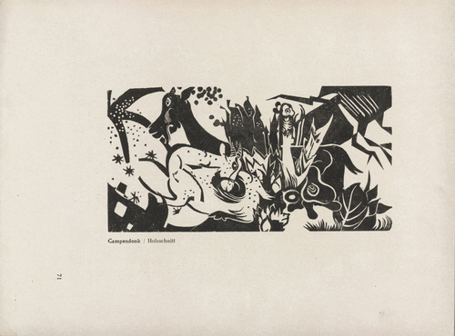 Heinrich Campendonk. Two Goats (Zwei Ziegen) (plate, p. 71) from Expressionismus: Die Kunstwende. 1918