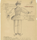 Oskar Schlemmer. Dancer (Turkish): Partner of Dancer 8 (Tänzer [Türkisch]: Partner der Tänzerin 8) from Notes and Sketches for the Triadic Ballet (Das triadische Ballett). (c. 1938)
