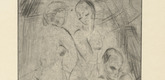 Wilhelm Lehmbruck. Three Women: Two Standing, One Kneeling (Drei Frauen, zwei stehend, eine kniend). (1914, printed 1920)