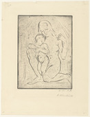 Wilhelm Lehmbruck. Mother and Child (kneeling, full) [Mutter und Kind (kniend ganz)]. (1910, printed 1920)
