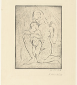 Wilhelm Lehmbruck. Mother and Child (kneeling, full) [Mutter und Kind (kniend ganz)]. (1910, printed 1920)