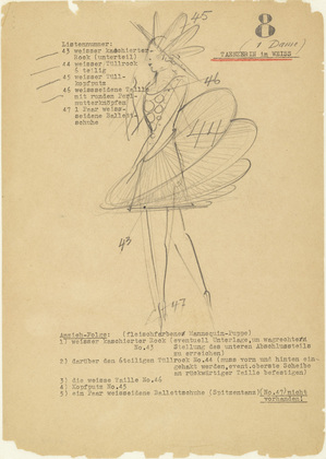 Oskar Schlemmer. Dancer in White (Tänzerin in Weiss) from Notes and Sketches for the Triadic Ballet (Das triadische Ballett). (c. 1938)