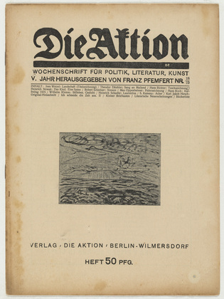 Karl Jacob Hirsch. Die Aktion, vol. 5, no. 18/19. May 1, 1915